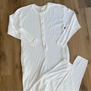 Vintage Y2K Victoria's Secret White Pajama Thermal Cotton Small